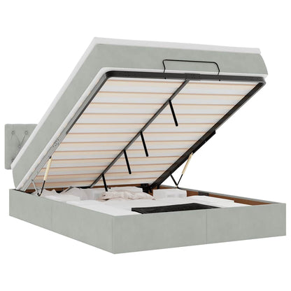 Struttura Letto Pouf con Materasso 140x200 cm in Velluto - homemem39