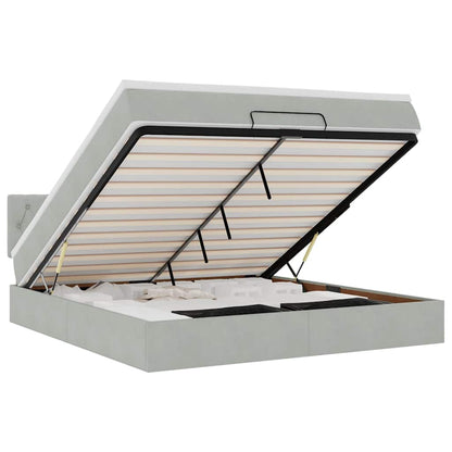 Struttura Letto Pouf con Materasso 160x200 cm in Velluto - homemem39