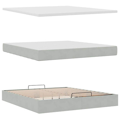 Struttura Letto Pouf con Materasso 160x200 cm in Velluto