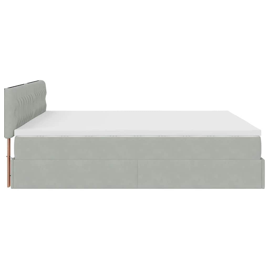 Struttura Letto Pouf con Materasso 160x200 cm in Velluto