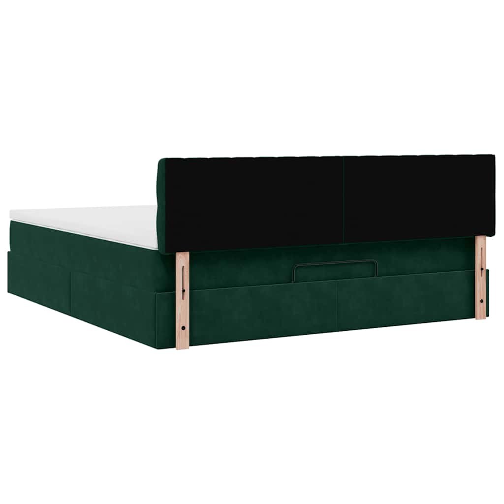 Struttura Letto Pouf con Materasso 160x200 cm in Velluto