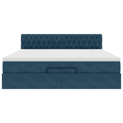 Struttura Letto Pouf con Materasso 160x200 cm in Velluto | homemem39