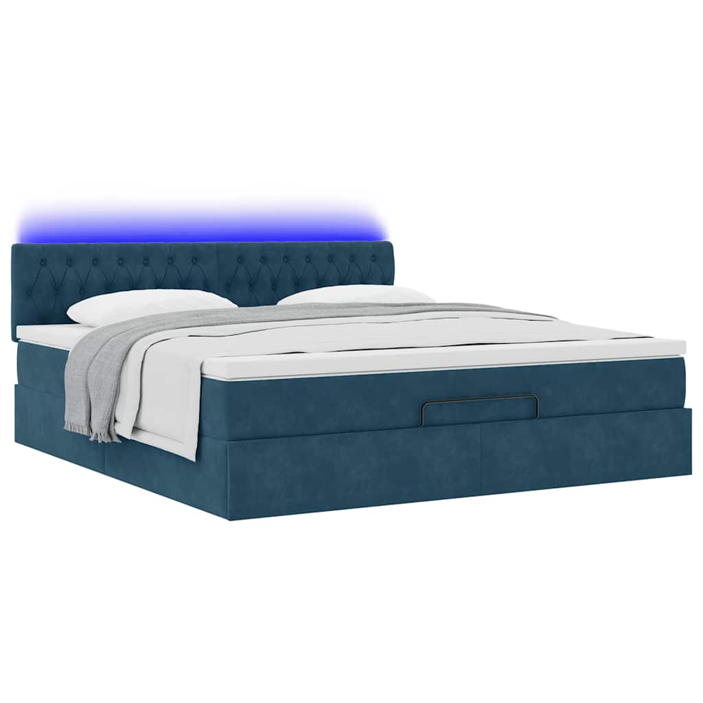 Struttura Letto Pouf con Materasso 180x200 cm in Velluto | homemem39
