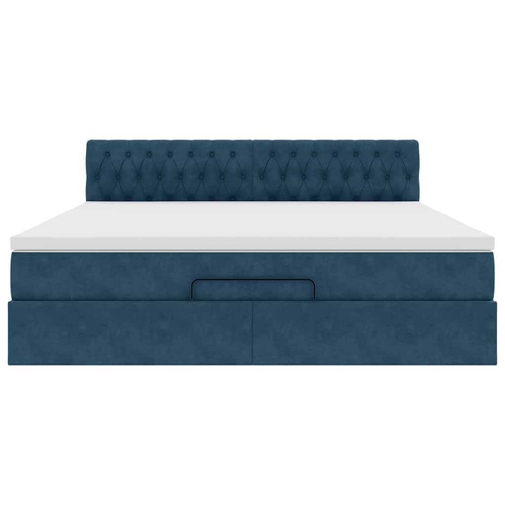 Struttura Letto Pouf con Materasso 180x200 cm in Velluto | homemem39