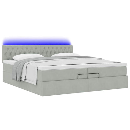 Struttura Letto Pouf con Materassi 200x200 cm Velluto | homemem39