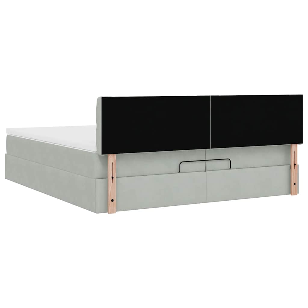 Struttura Letto Pouf con Materassi 200x200 cm Velluto