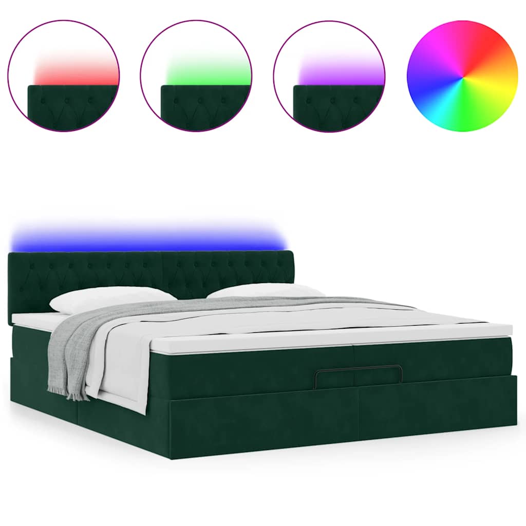 Struttura Letto Pouf con Materassi 200x200 cm Velluto | homemem39