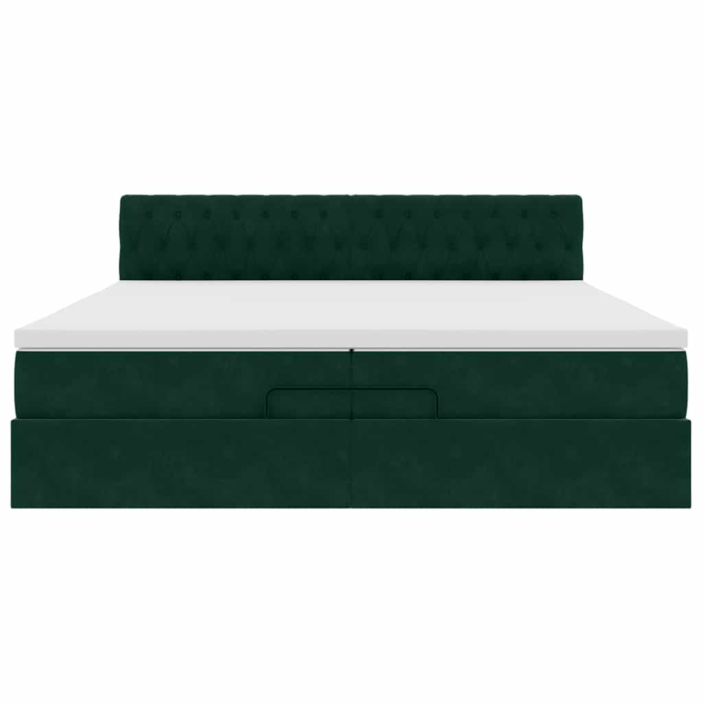 Struttura Letto Pouf con Materassi 200x200 cm Velluto | homemem39