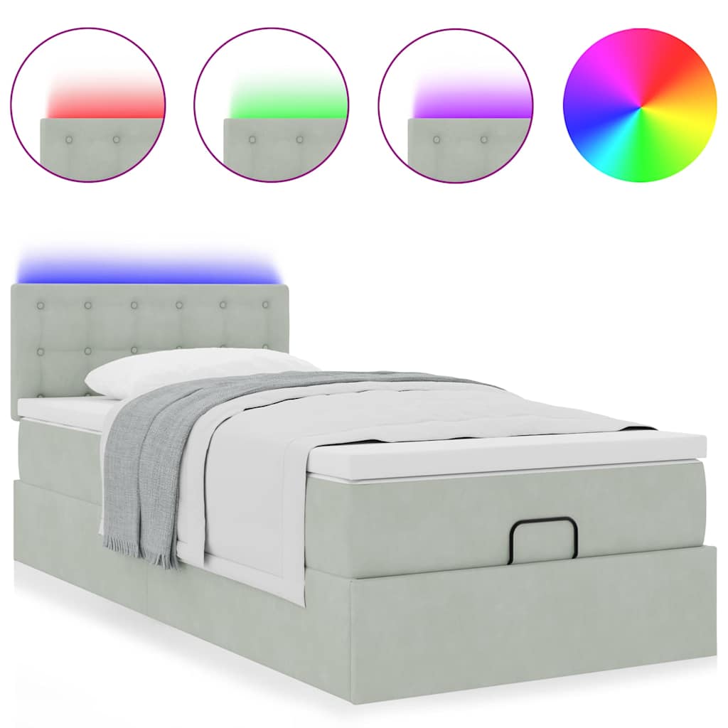 Struttura Letto Pouf con Materasso 80x200 cm in Velluto | homemem39