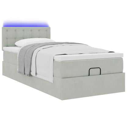 Struttura Letto Pouf con Materasso 80x200 cm in Velluto | homemem39
