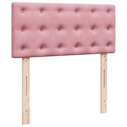 Struttura Letto Pouf con Materasso Rosa 80x200 cm Velluto