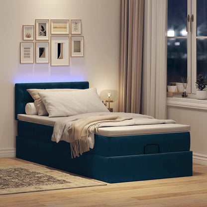 Struttura Letto Pouf con Materasso 90x190 cm in Velluto