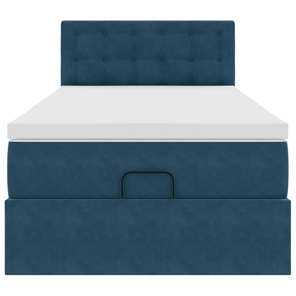 Struttura Letto Pouf con Materasso 90x190 cm in Velluto