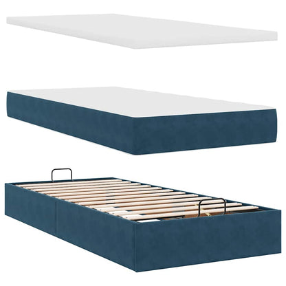 Struttura Letto Pouf con Materasso 90x190 cm in Velluto