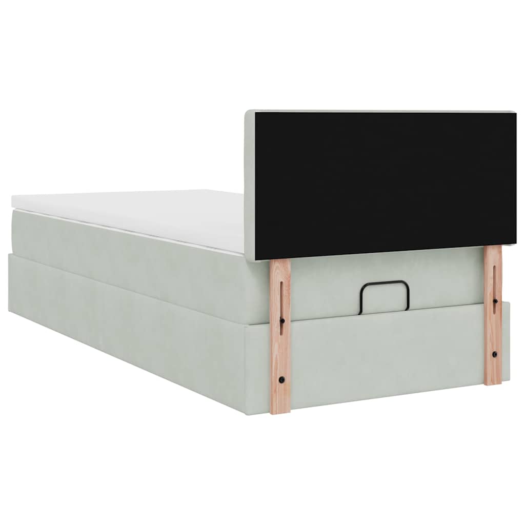 Struttura Letto Pouf con Materasso 90x200 cm in Velluto