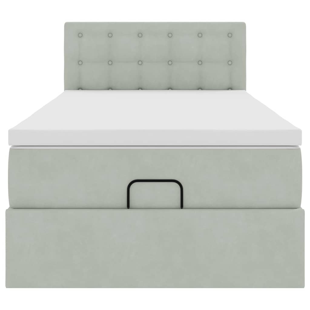 Struttura Letto Pouf con Materasso 90x200 cm in Velluto