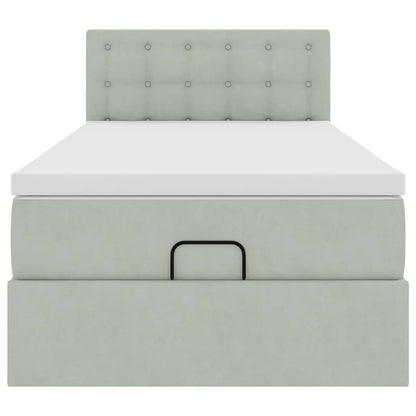 Struttura Letto Pouf con Materasso 90x200 cm in Velluto