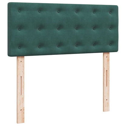 Pouf Letto con Materasso e LED Verde Scuro 120x190cm in Velluto