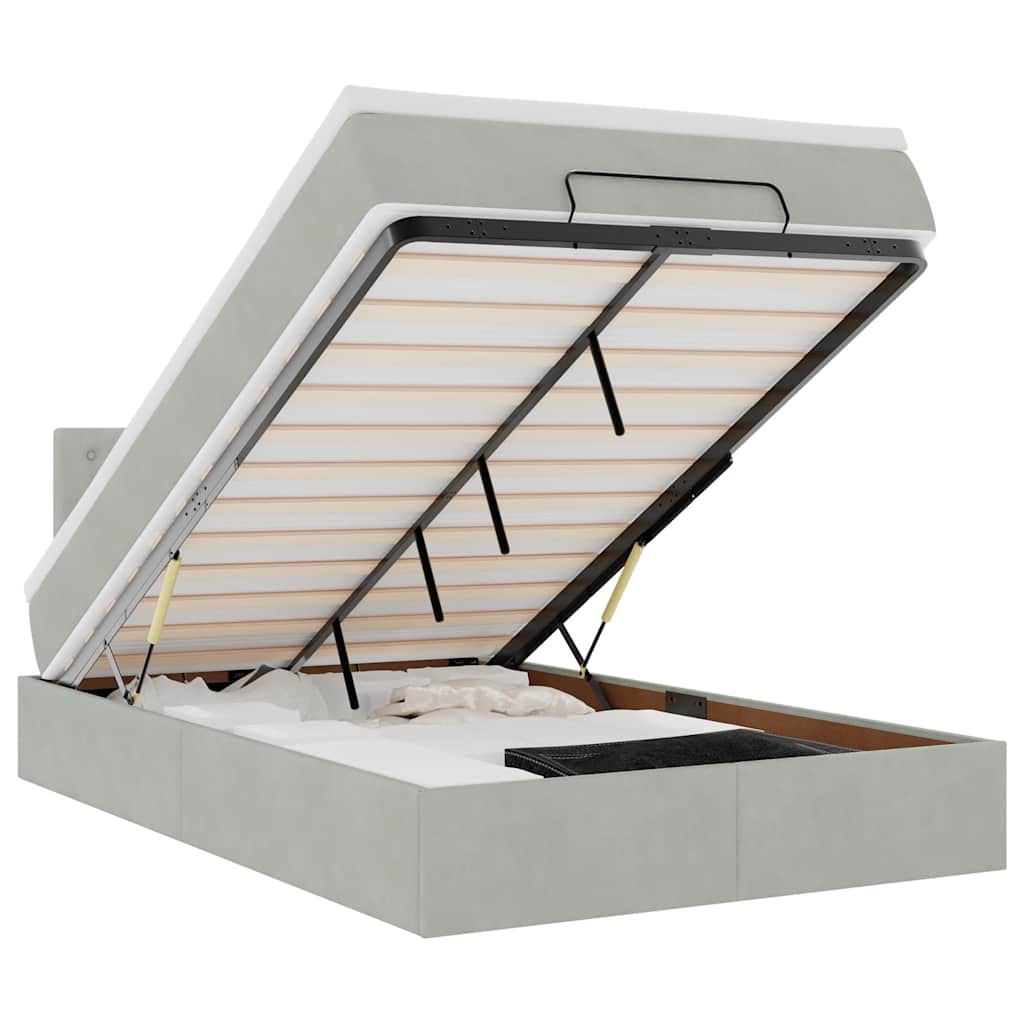 Struttura Letto Pouf con Materasso 120x200 cm Velluto - homemem39