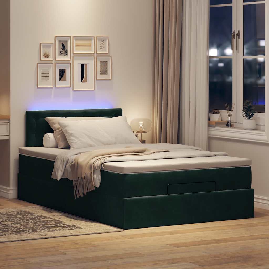 Struttura Letto Pouf con Materasso 120x200 cm Velluto | homemem39