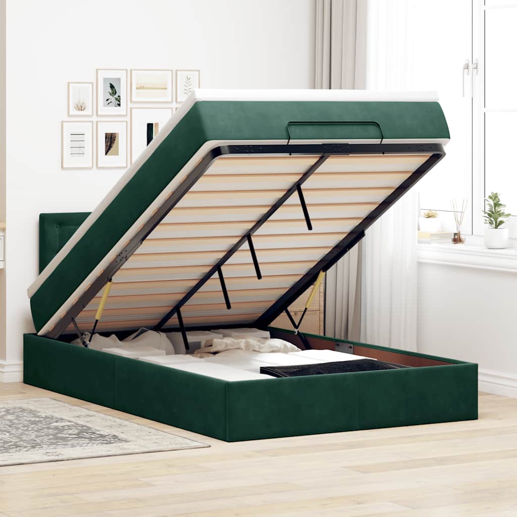 Struttura Letto Pouf con Materasso 120x200 cm Velluto | homemem39