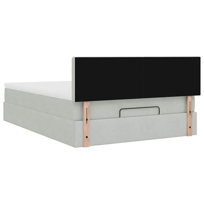 Struttura Letto Pouf con Materasso 140x190 cm Velluto