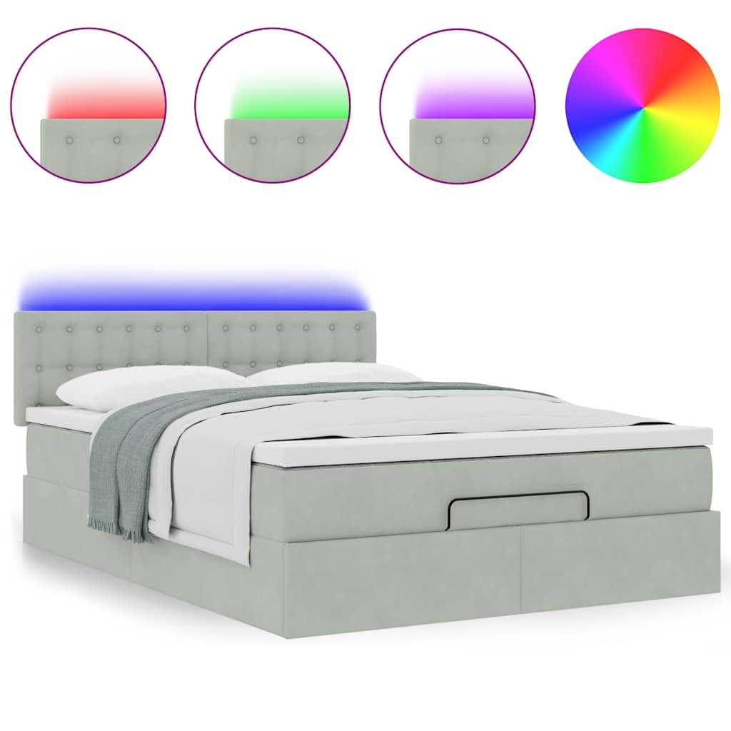 Struttura Letto Pouf con Materasso 140x190 cm Velluto | homemem39