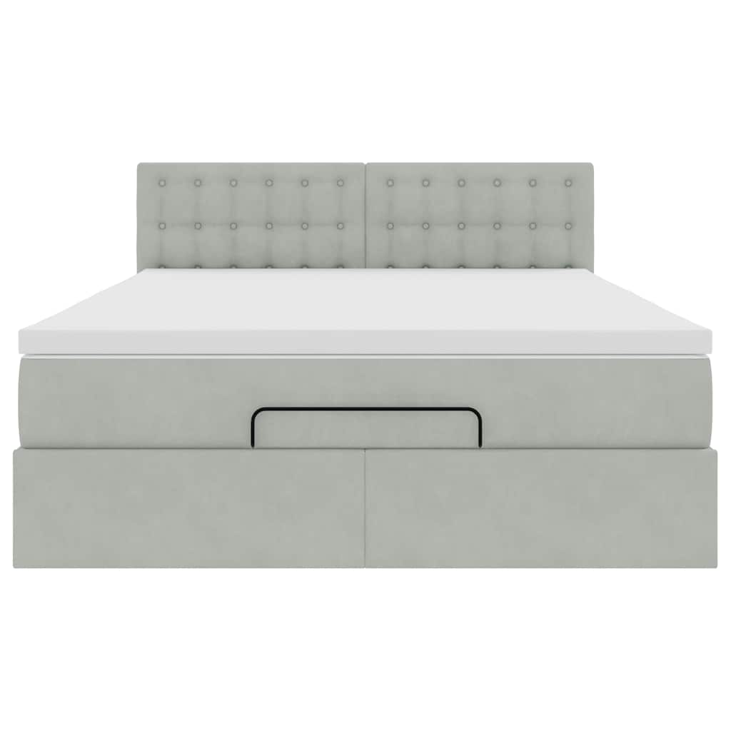 Struttura Letto Pouf con Materasso 140x190 cm Velluto | homemem39