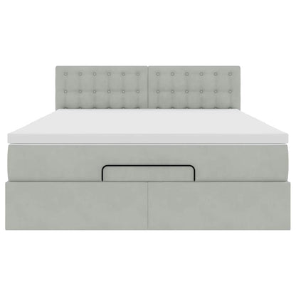 Struttura Letto Pouf con Materasso 140x190 cm Velluto | homemem39
