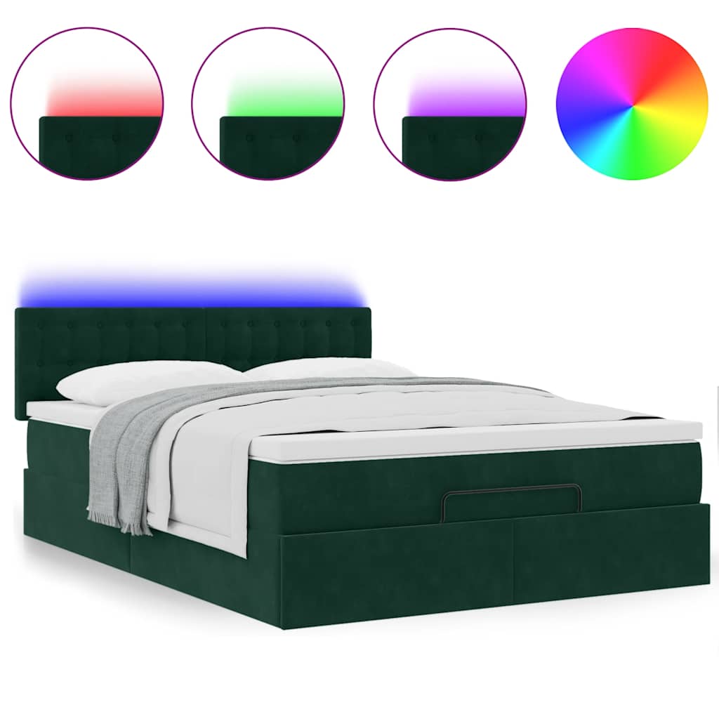 Struttura Letto Pouf con Materasso 140x190 cm in Velluto | homemem39