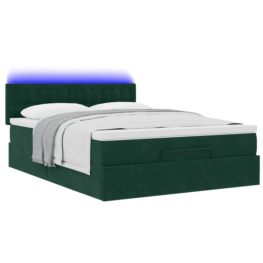 Struttura Letto Pouf con Materasso 140x190 cm in Velluto | homemem39