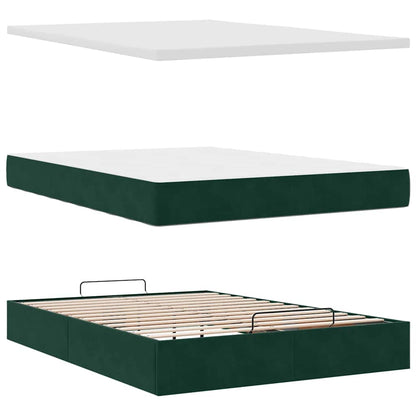 Struttura Letto Pouf con Materasso 140x190 cm in Velluto | homemem39