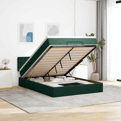 Struttura Letto Pouf con Materasso 140x190 cm in Velluto | homemem39