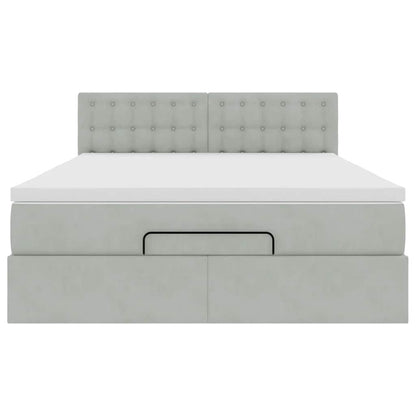 Struttura Letto Pouf con Materasso 140x200 cm in Velluto - homemem39