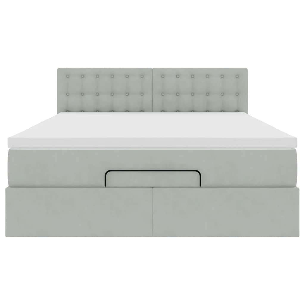 Struttura Letto Pouf con Materasso 140x200 cm in Velluto