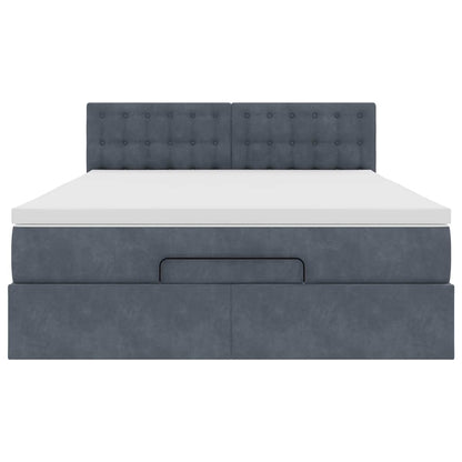 Struttura Letto Pouf con Materasso 140x200 cm in Velluto