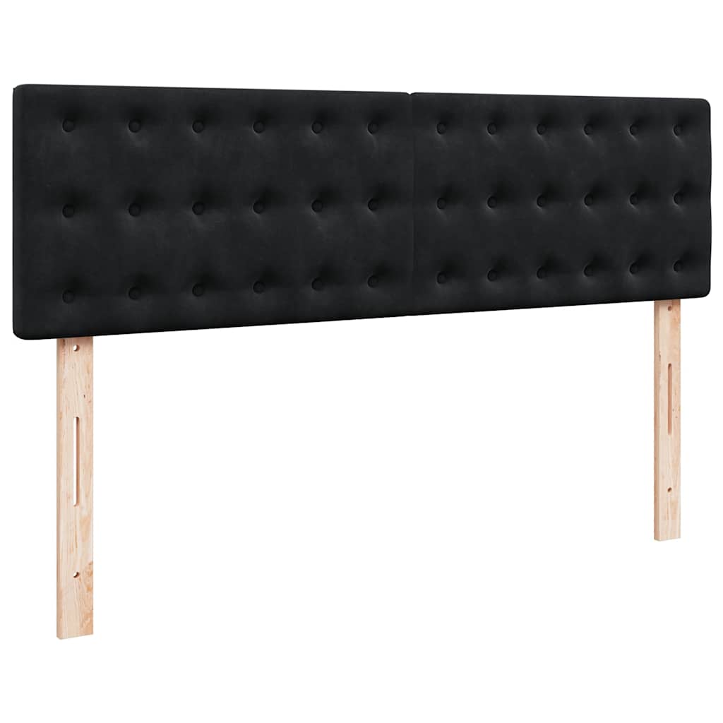 Struttura Letto Pouf con Materasso Nero 140x200 cm in Velluto | homemem39
