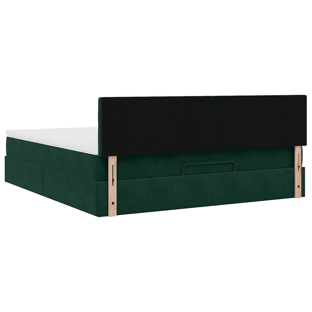 Struttura Letto Pouf con Materasso 160x200 cm in Velluto