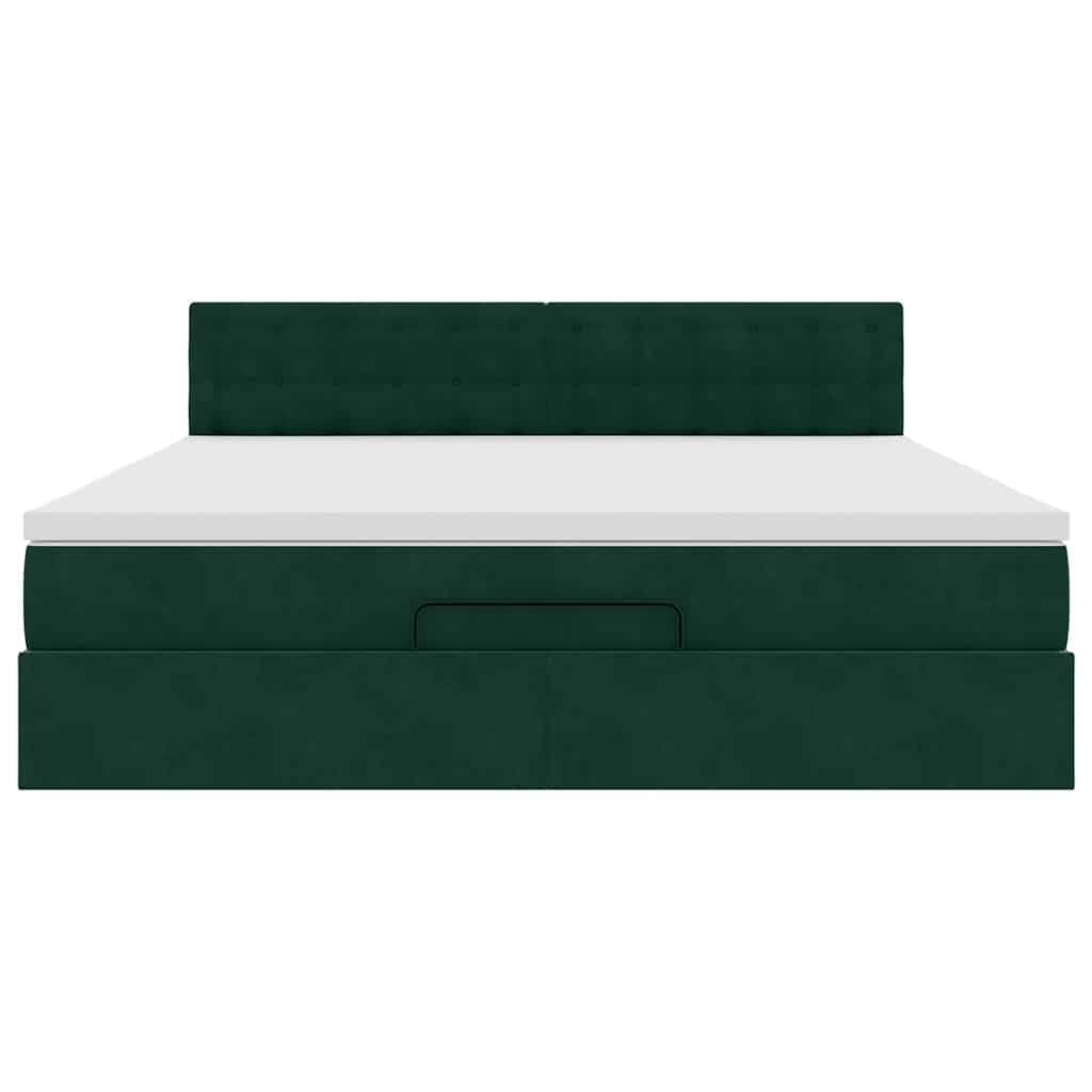 Struttura Letto Pouf con Materasso 160x200 cm in Velluto