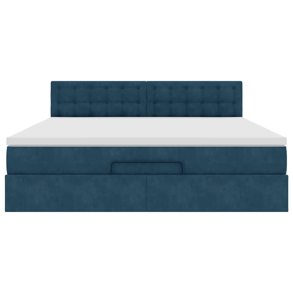 Struttura Letto Pouf con Materasso 160x200 cm in Velluto | homemem39