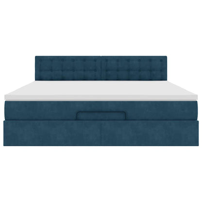 Struttura Letto Pouf con Materasso 160x200 cm in Velluto | homemem39