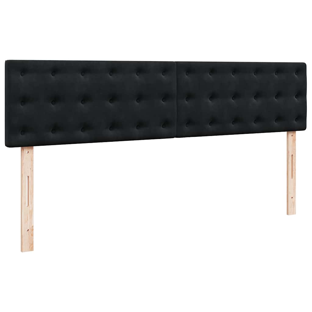 Struttura Letto Pouf con Materasso Nero 180x200 cm in Velluto