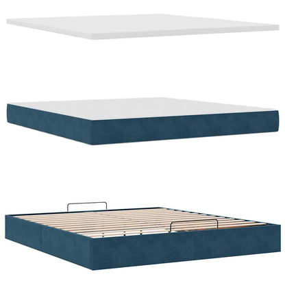 Struttura Letto Pouf con Materasso 180x200 cm in Velluto