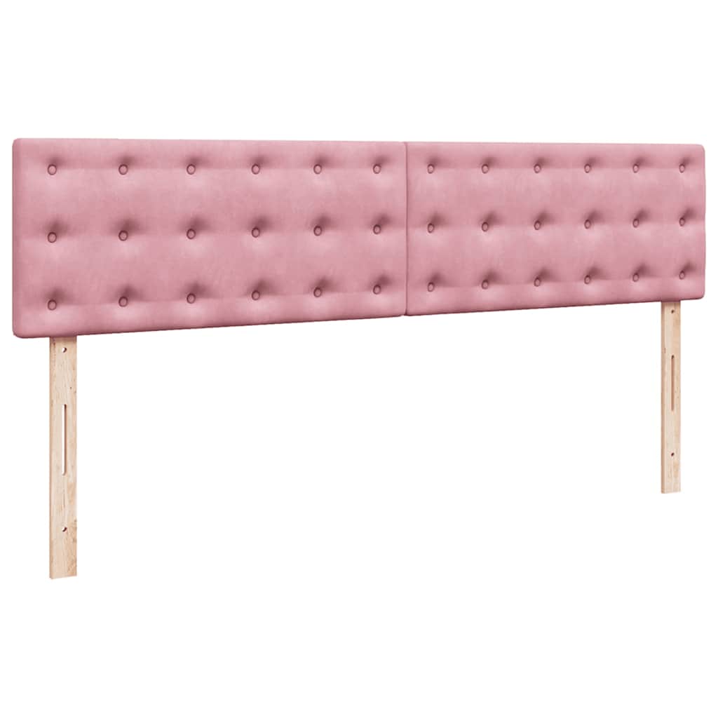 Pouf Letto con Materasso e LED Rosa 180x200cm in Velluto
