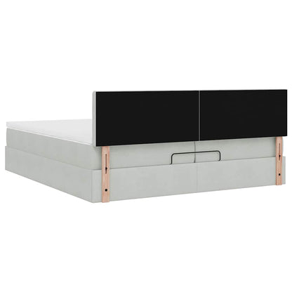 Struttura Letto Pouf con Materassi 200x200 cm Velluto