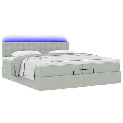 Struttura Letto Pouf con Materassi 200x200 cm Velluto | homemem39