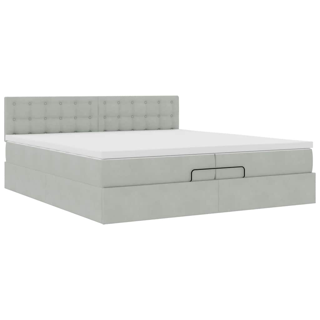 Struttura Letto Pouf con Materassi 200x200 cm Velluto | homemem39