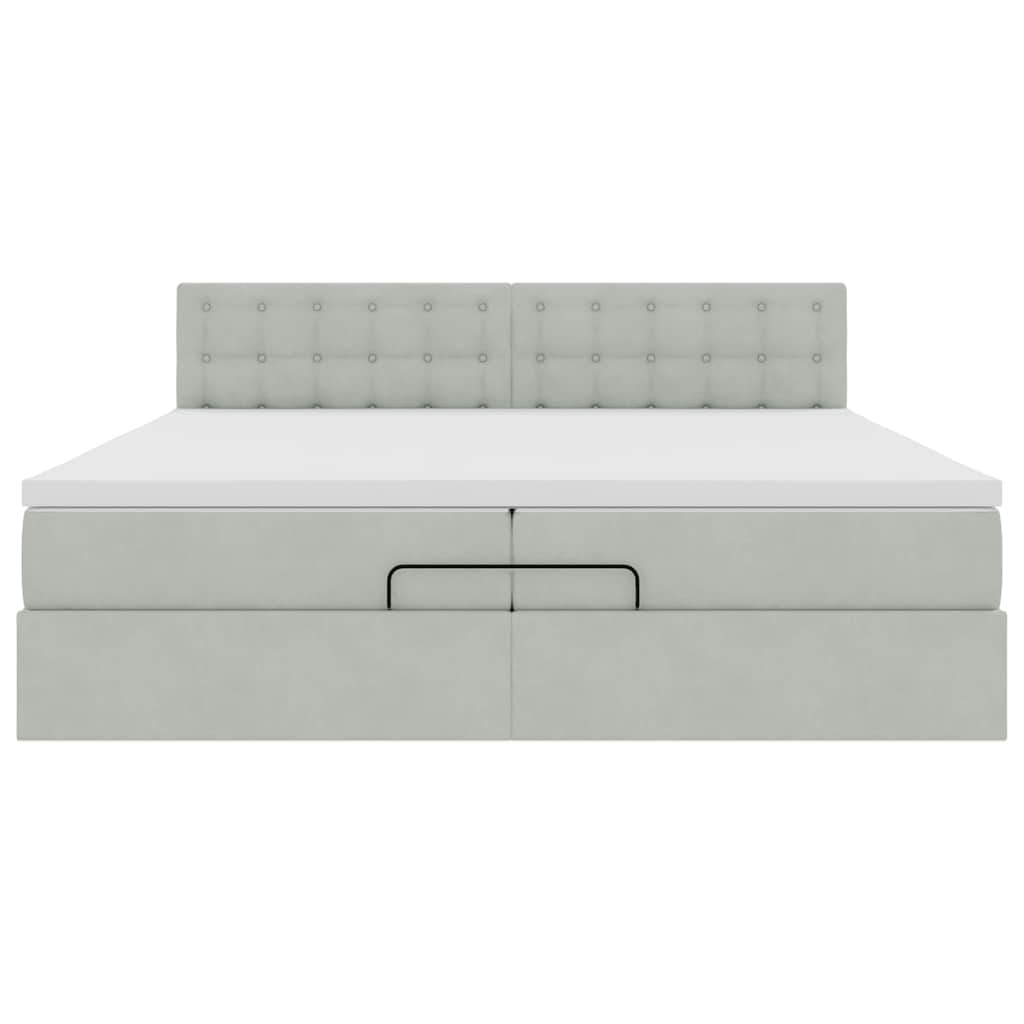 Struttura Letto Pouf con Materassi 200x200 cm Velluto