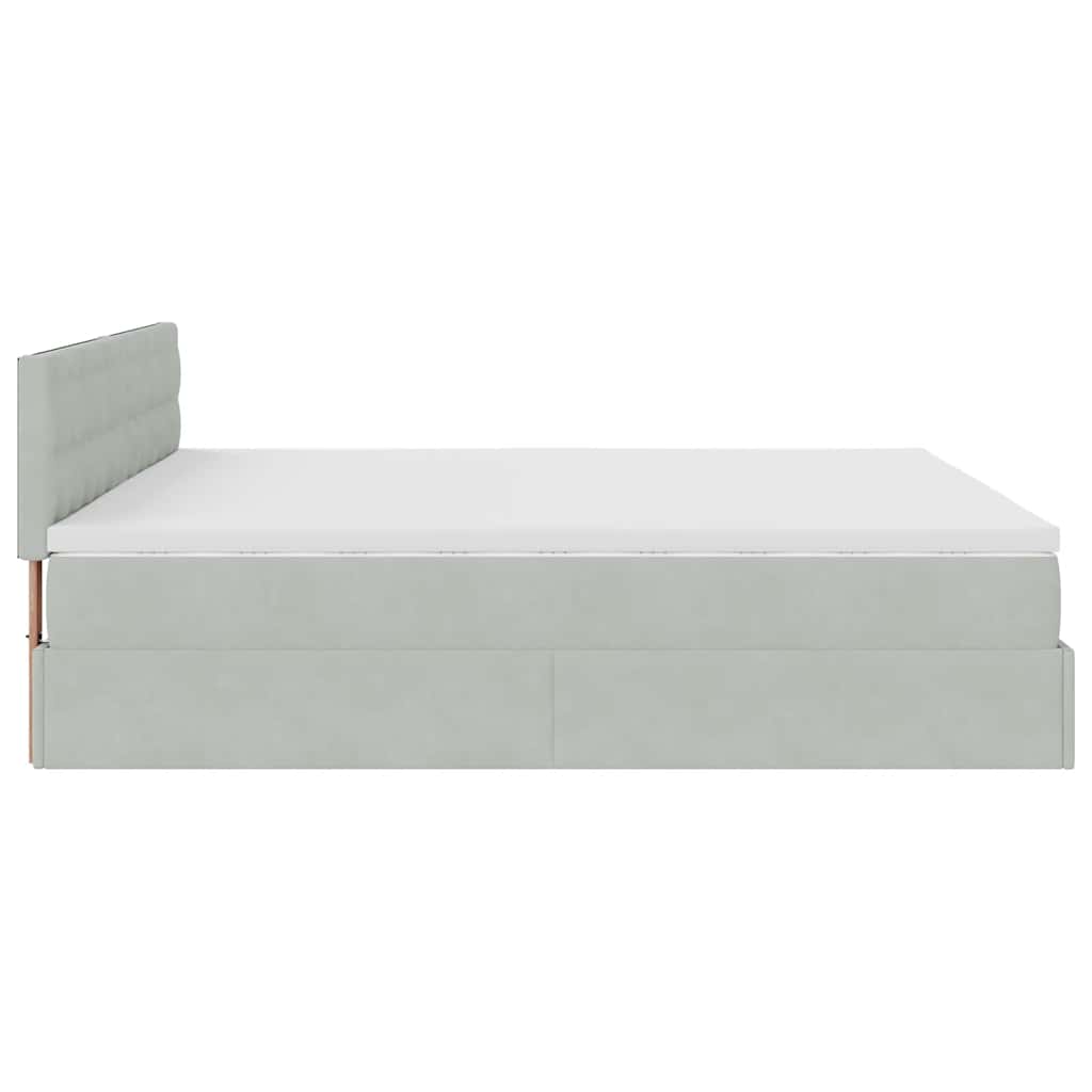 Struttura Letto Pouf con Materassi 200x200 cm Velluto