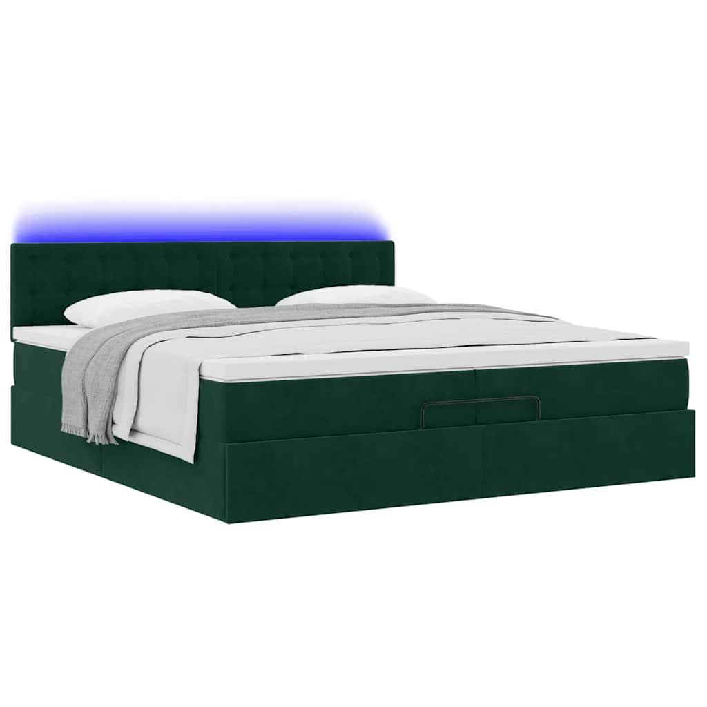 Struttura Letto Pouf con Materassi 200x200 cm Velluto | homemem39